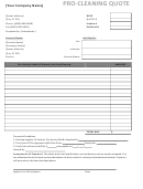 Pro-cleaning Quote Job Estimate Template
