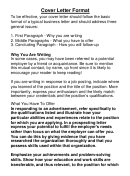 Cover Letter Format Template Printable pdf