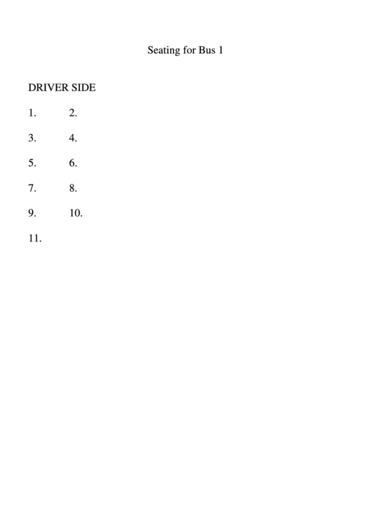 Seating Chart For Bus Printable pdf