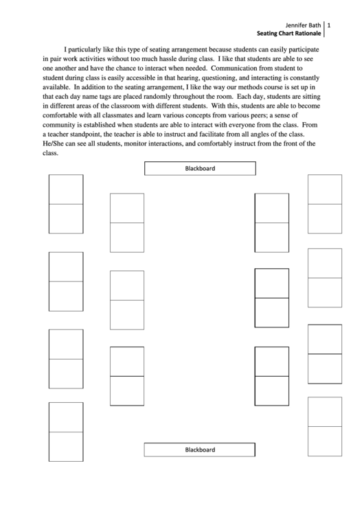 Seating Chart Rationale Printable pdf