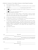 Affidavit For Transfer Of Title To Motor Vehicles In A Small Estate Proceeding Form