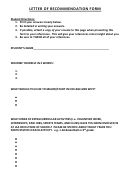 Letter Of Recommendation Form