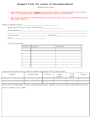 Request Form For Letter Of Recommendation