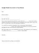 Sample Thank You Letter To Your Mentor Template