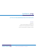 Letter Of Recommendation For Employee Template