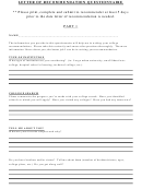 Letter Of Recommendation Questionnaire