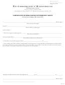 Certificate Of Resignation Of Resident Agent Form - The Commonwealth Of Massachusetts