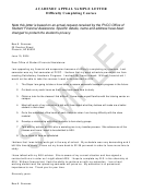Academic Appeal Sample Letter