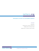 Apology Letter To Customer Sample Printable pdf