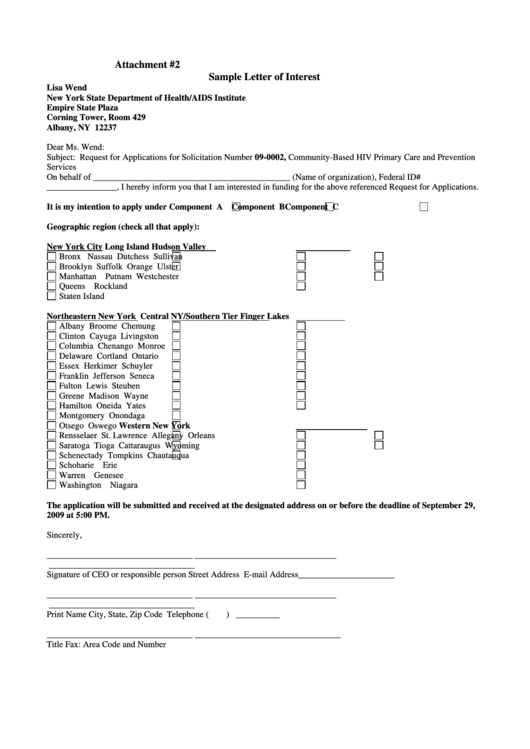 Sample Letter Of Interest Printable pdf