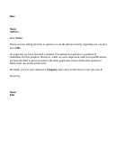 Sample Phone Interview Rejection Letter Template