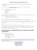 Letter Of Recommendation Request Form