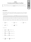 Time - Fractions And Decimals Of An Hour Worksheet