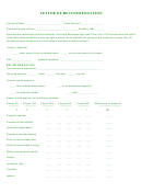 Letter Of Recommendation Template