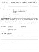 Request For Letter Of Recommendation Form