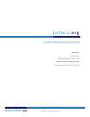 Sample Resignation Letter Template & Tips Printable pdf