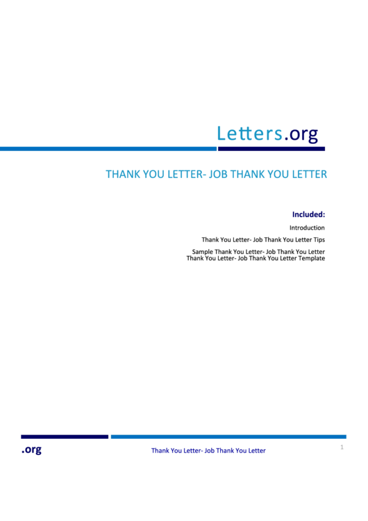 Thank You Letter Job Thank You Letter Printable pdf