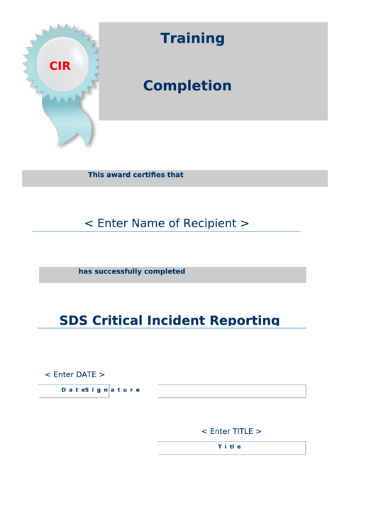 Certificate Of Completion - Casua Printable pdf