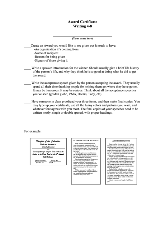 Award Certificate Printable pdf