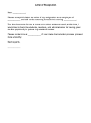 Teacher Resignation Letter Template