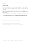Resignation Letter By Employee Employer Acceptance
