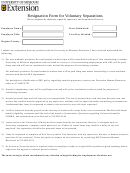 Resignation Form For Voluntary Separations
