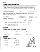 Comparing Fractions Worksheet With Answer Key