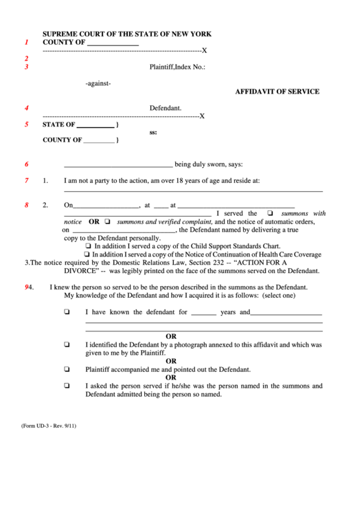 Affidavit Of Service Printable pdf