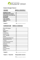 Student Budget Planner Template