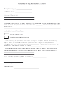 Tenants 30 Day Notice To Landlord