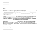 Nursing Resignation Letter Template