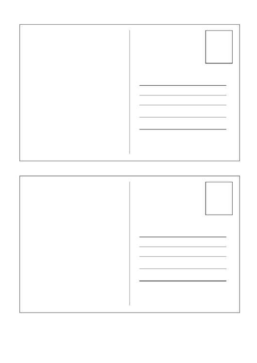 Standard Postcard Template Printable pdf