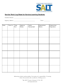 Service Work Log Sheet For Service-learning Students