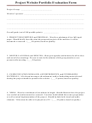 Project Website Portfolio Evaluation Form