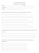 5 Th Grade Summer Reading Book Report - Outline Form