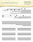 Coastal New Patient Encounter Form Printable pdf