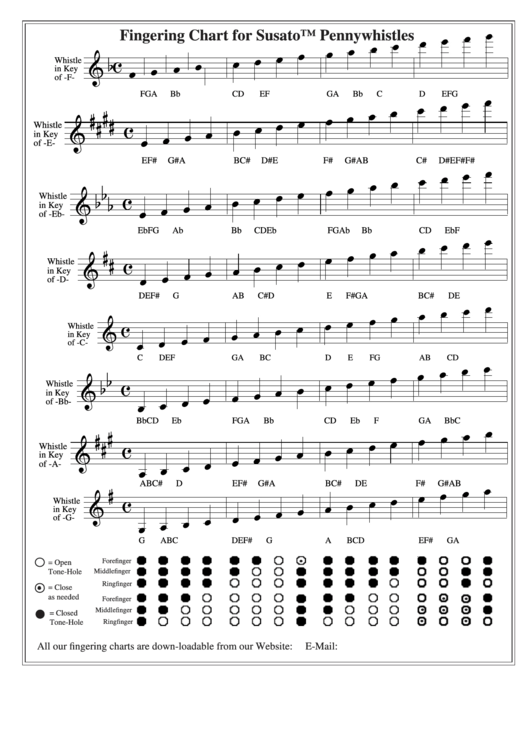 Pennywhistle Fingering Chart Printable pdf