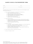 Sample Clinical Teacher Report Form