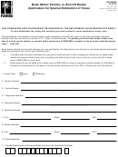 Form Dr-300400 - Boat, Motor Vehicle, Or Aircraft Dealer Application For Special Estimation Of Taxes - 2016