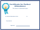 Certificate For Perfect Attendance