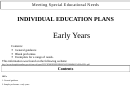 Individual Education Plans Samples And Blanks