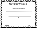 Certificate Of Attendance Template