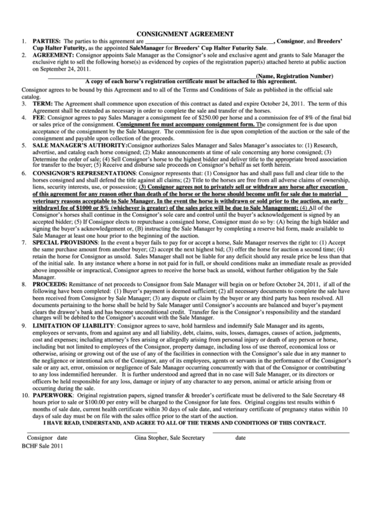 Consignment Agreement 5 Printable pdf