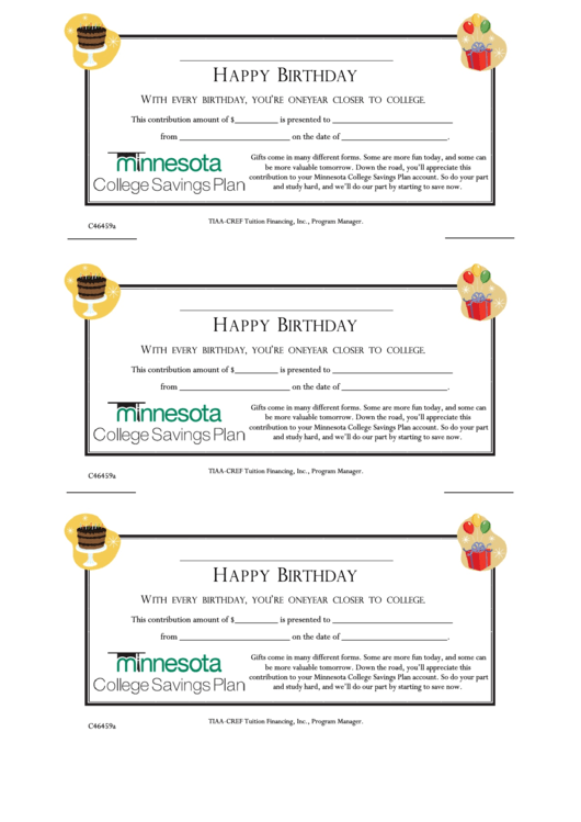 Fillable Birthday Gift Certificate Template Printable pdf
