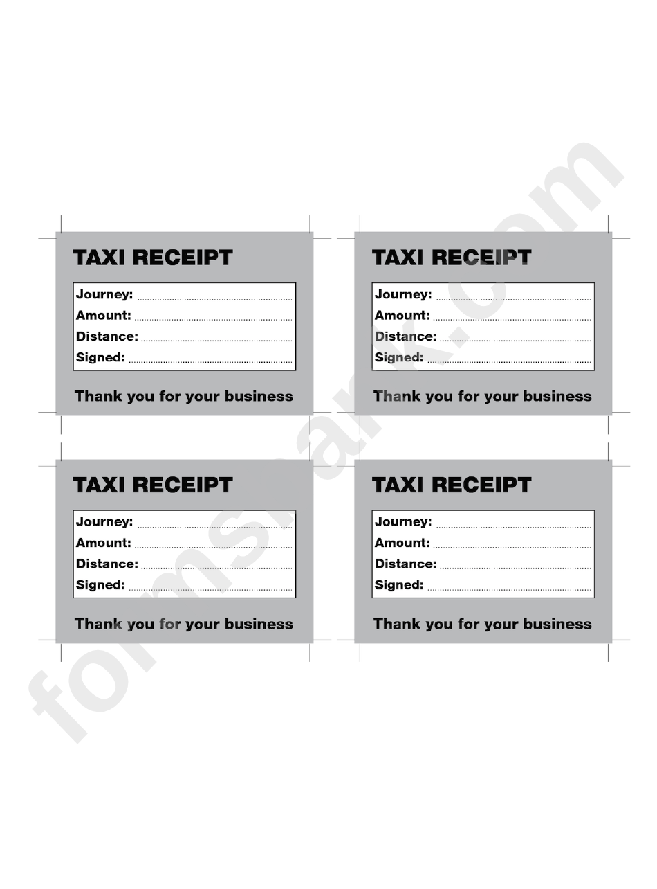 Taxi Receipt Template