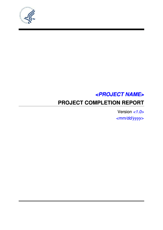 Project Completion Report Printable pdf