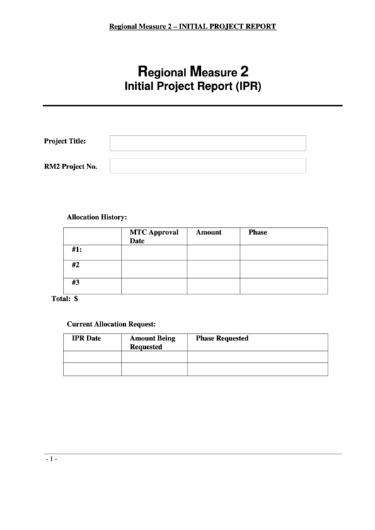 Initial Project Report