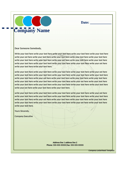 Business Letterhead Template Printable pdf