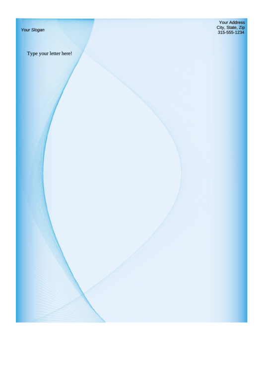 Business Letterhead Template - Blue Printable pdf
