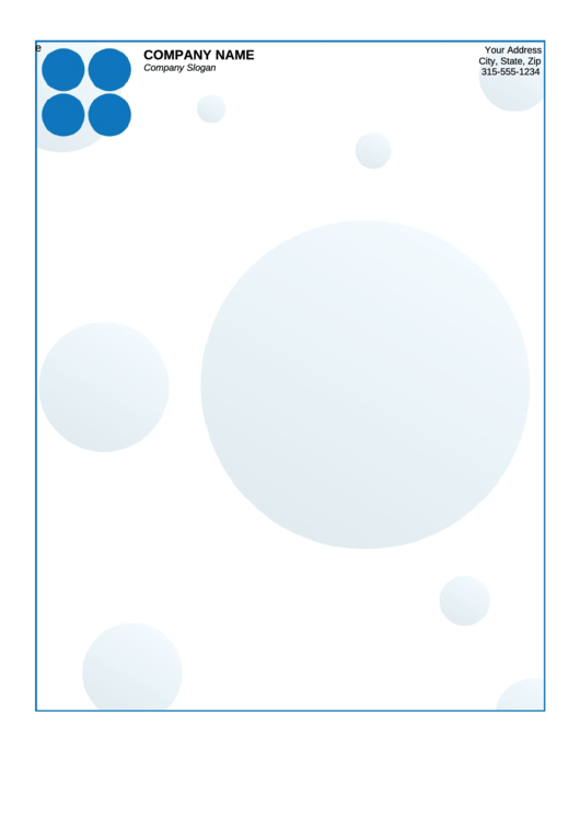 Business Letterhead Template - Blue Circles Printable pdf